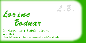 lorinc bodnar business card